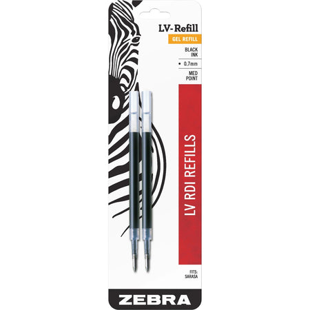 Zebra Sarasa Grand Gel LV-Refill: 0.70mm Black Ink - Scratch-Free (2 Pack) - Refills