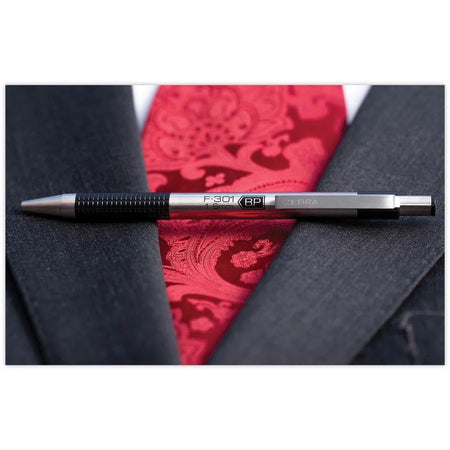 Zebra STEEL 3 Series F-301 Ballpoint Pen - Fine Point Refillable - Black Ink - Pens