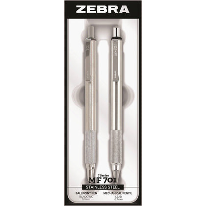 Zebra STEEL 7 Series M/F 701 Set: Mechanical Pencil & Ballpoint Pen - Sets