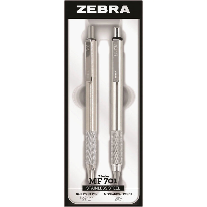 Zebra STEEL 7 Series M/F 701 Set: Mechanical Pencil & Ballpoint Pen - Sets
