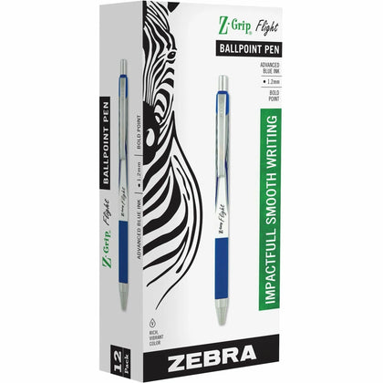 Zebra Z-Grip Flight Pens: 1.2mm Bold Point Blue Ink - Pens
