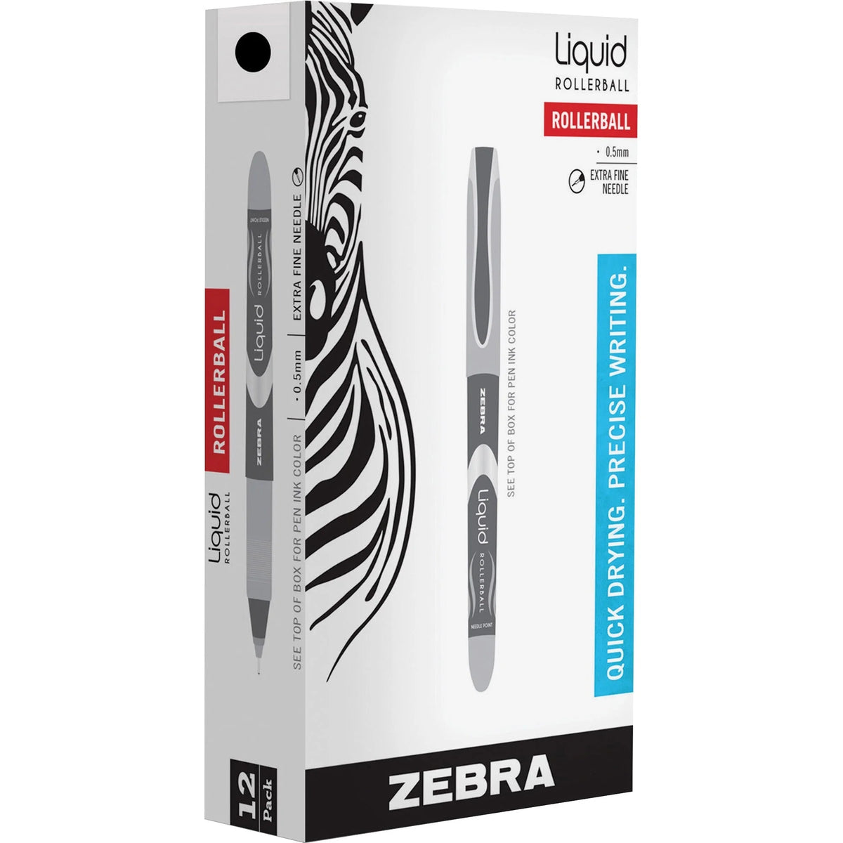 Zebra Z-Grip Gel Pen: 0.7mm Medium Point Black Ink - 12/Box - Pens