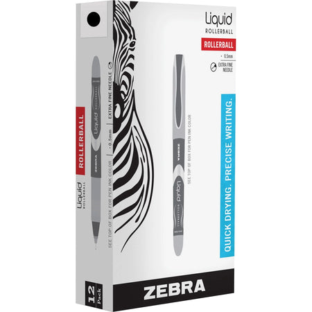 Zebra Z-Grip Gel Pen: 0.7mm Medium Point Black Ink - 12/Box - Pens