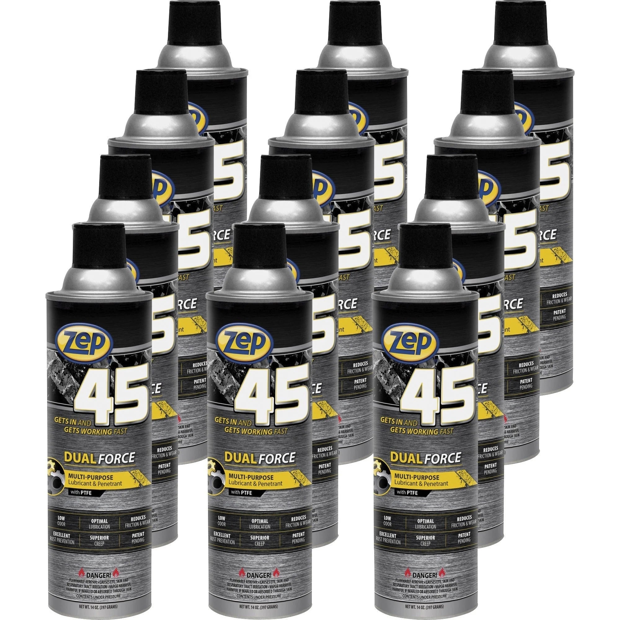 Zep 45 Dual-Force Lubricant/Penetrant - Corrosion Resistant - 14 fl oz - Specialty Cleaners