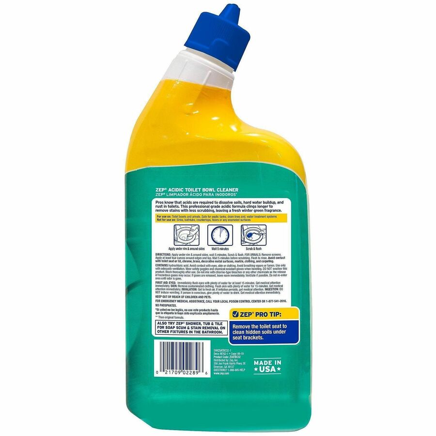 Zep Acidic Toilet Bowl Cleaner - Rear