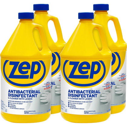 Zep Antibacterial Disinfectant: Lemon Scent 128 fl oz - Multipurpose Cleaner - Disinfectants