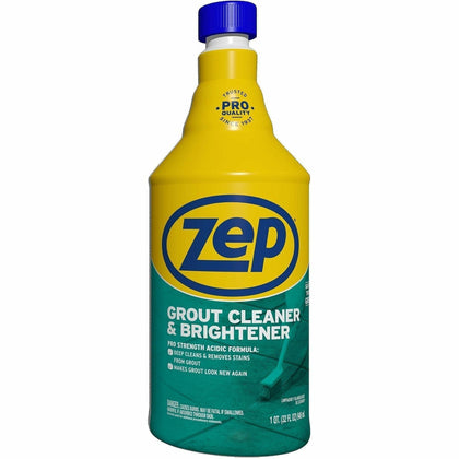 Zep Commercial Grout Cleaner & Brightener - Professional Tile Floor Bathroom - 32 fl oz - Specialty Cleaners