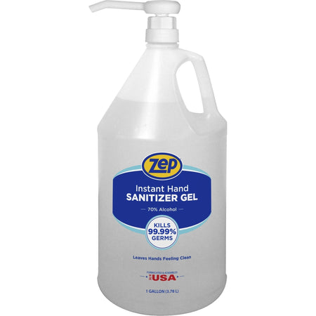 Zep Hand Sanitizer Gel: Clean Scent 1 gal Pump Dispenser - Kills Germs - Sanitizers