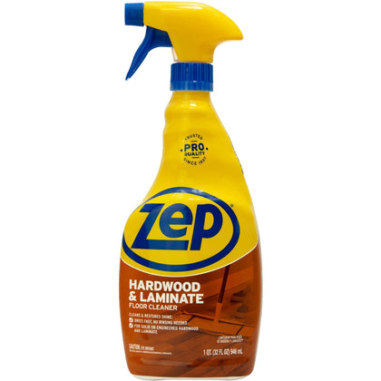 Zep Hardwood & Laminate Floor Cleaner - 32 fl oz - Fresh Scent - Spot Stain Scuff Remover - Floor/Carpet Cleaners