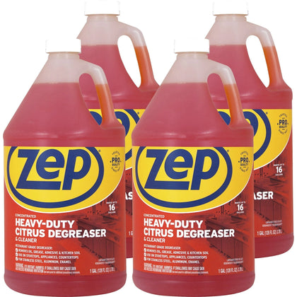 Zep Heavy-Duty Citrus Degreaser Concentrate - 128 fl oz - Orange - 4/Carton - Specialty Cleaners