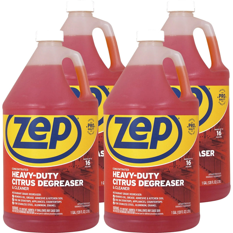 Zep Heavy-Duty Citrus Degreaser Concentrate - 128 fl oz - Orange - 4/Carton - Specialty Cleaners