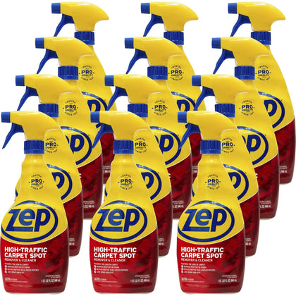 Zep High-Traffic Carpet Cleaner - 32 fl oz - Red - 12/Carton - Floor/Carpet Cleaners & Protectors