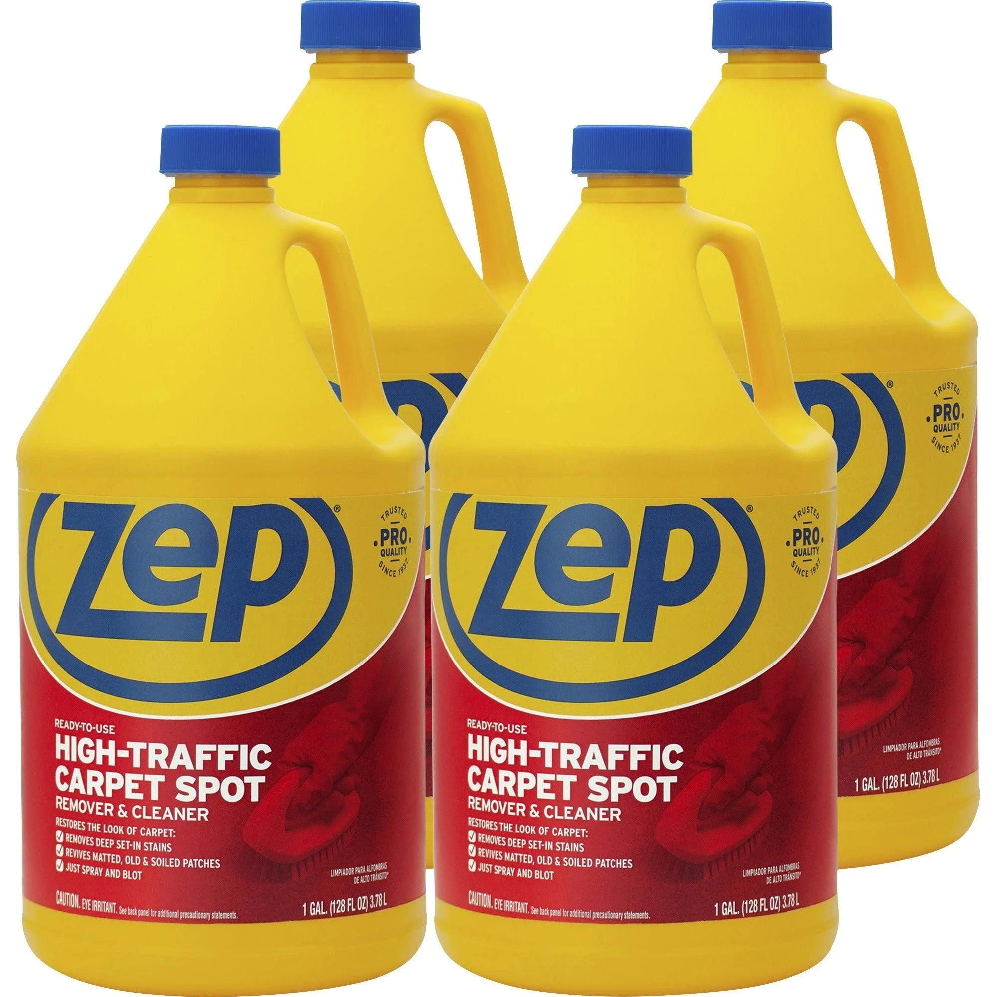 Zep High-Traffic Carpet Spot Remover - 128 fl oz - Red - 4 / Carton - Floor/Carpet Cleaners & Protectors