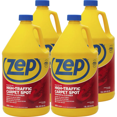 Zep High-Traffic Carpet Spot Remover - 128 fl oz - Red - 4 / Carton - Floor/Carpet Cleaners & Protectors