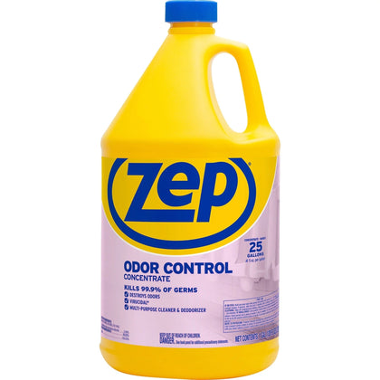 Zep Odor Control Concentrate: Fresh Lemon Scent - 128 fl oz - Deodorize Disinfect Anti-bacterial - Disinfectants