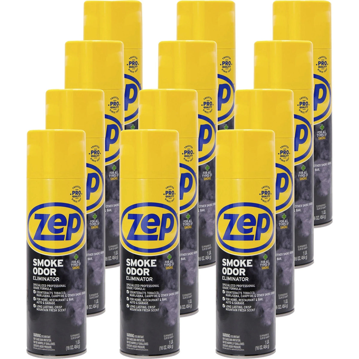 Zep Professional Strength Smoke Odor Eliminator: Crisp Mountain Fresh - 16 oz Aerosol - Air Fresheners
