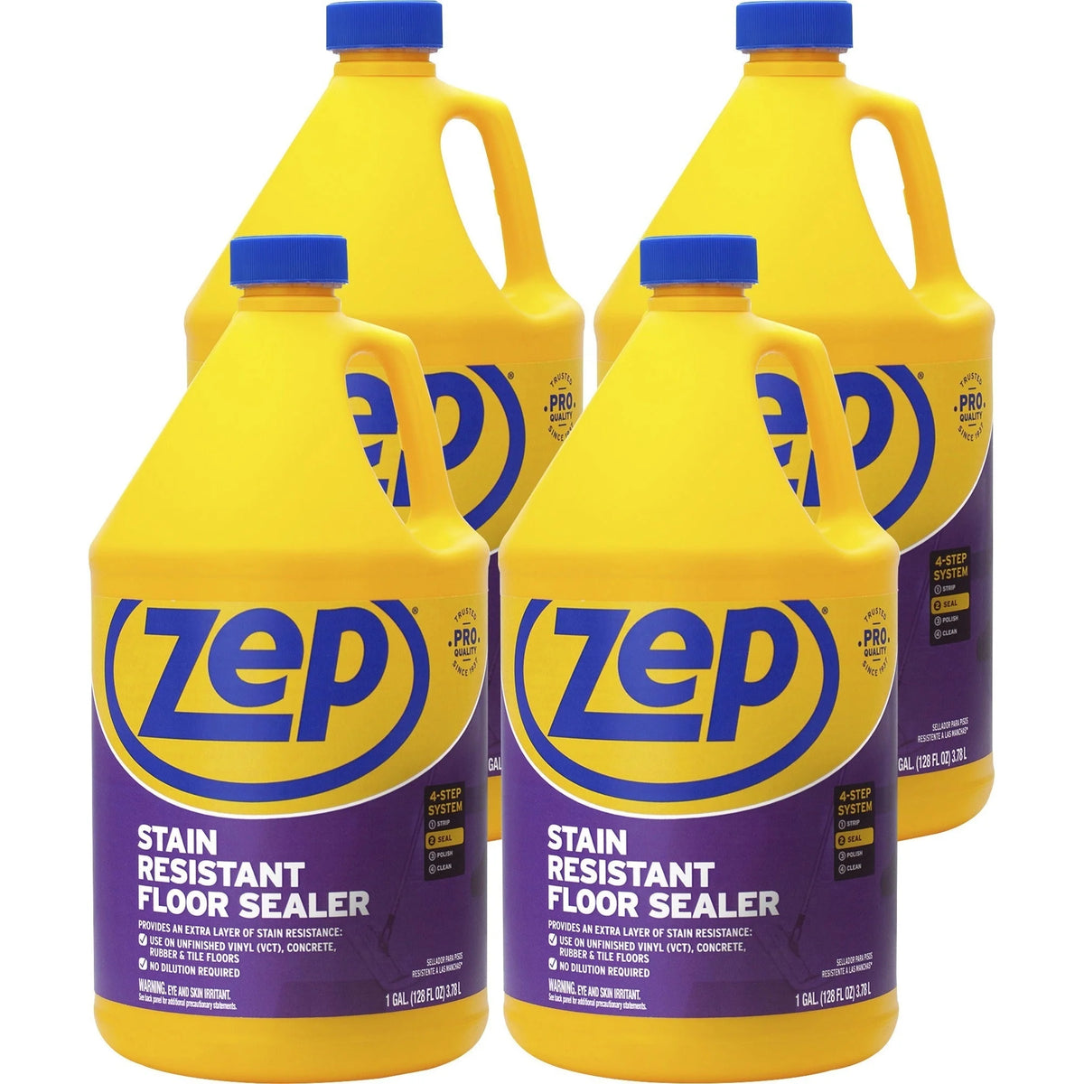 Zep Stain-Resistant Floor Sealer - 128 fl oz - Blue - 4 / Carton - Floor/Carpet Cleaners & Protectors