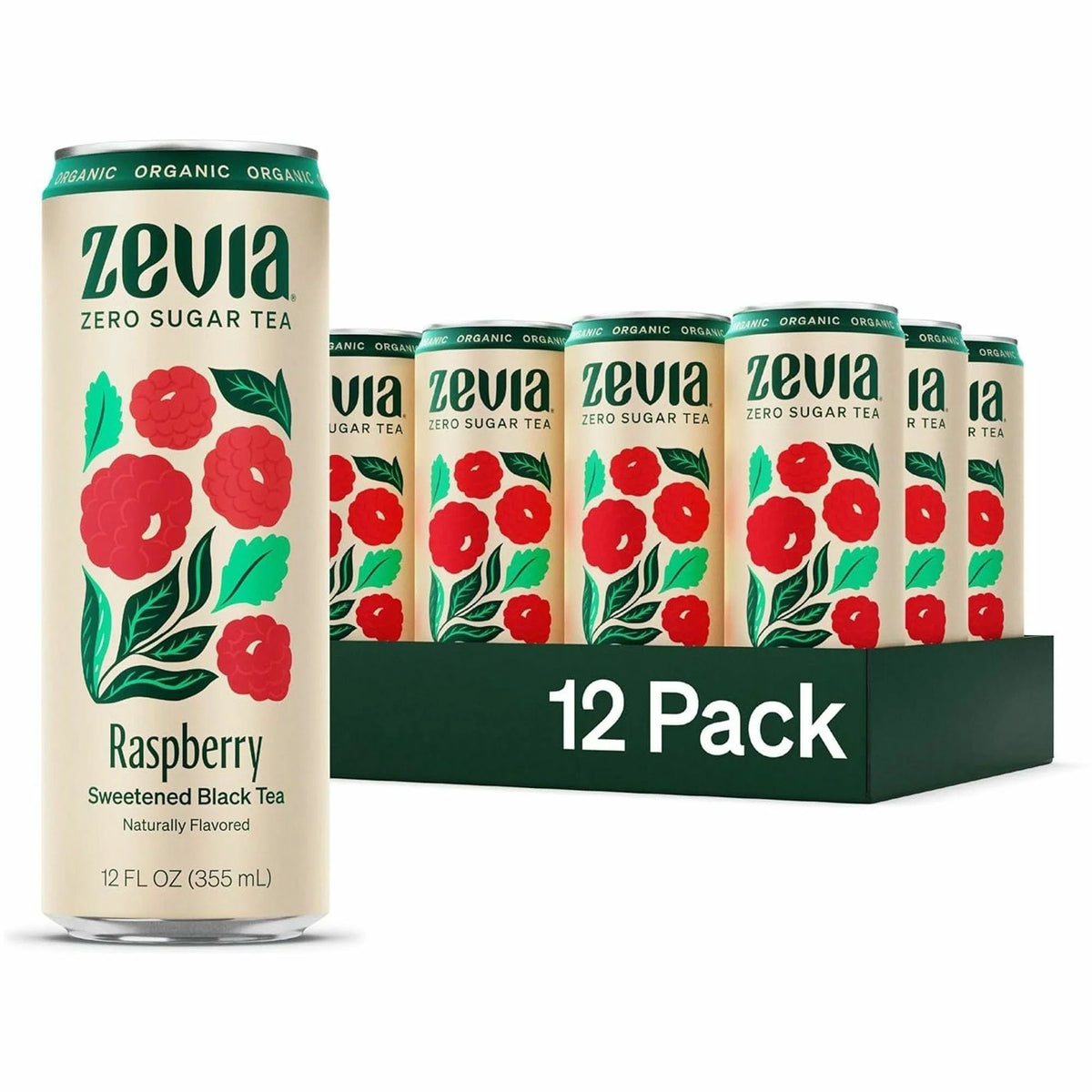 Zevia Zero Sugar Black Tea 12 oz / Carton GMO Free Organic (ZEV0170312)
