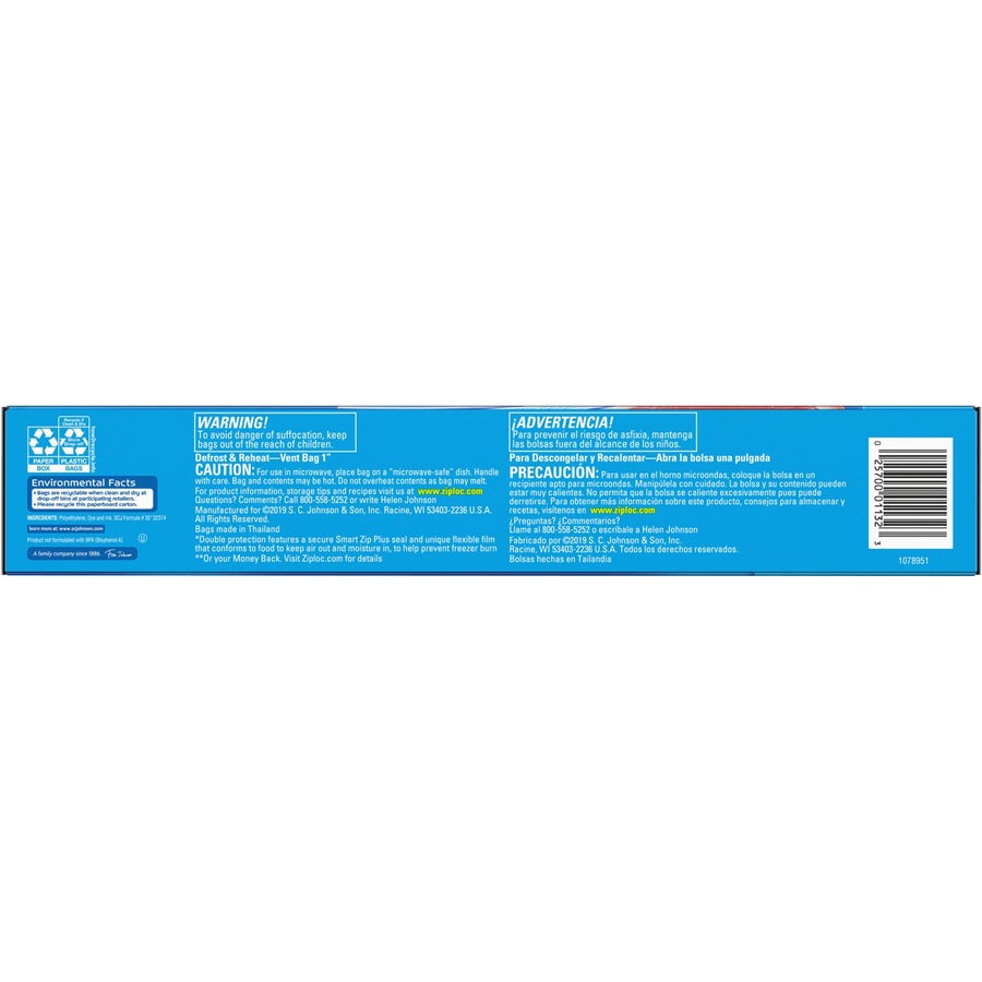 Ziploc® 2-Gallon Freezer Bags - Extra Large Size - 2 gal Capacity - 13’’ - Zipper Closure - Clear - Food Storage
