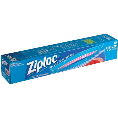 Ziploc® 2-Gallon Freezer Bags - Extra Large Size - 2 gal Capacity - 13’’ - Zipper Closure - Clear - Food Storage