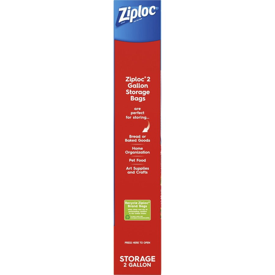 Ziploc® 2-gallon Storage Bags - Extra Large Size - 2 gal Capacity - 13’’ - Zipper Closure - Plastic - Food