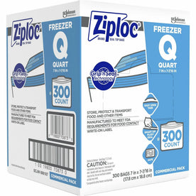 Ziploc® Grip n’ Seal Freezer Bags - Medium Size - 300/Box - Convenient Storage - Food