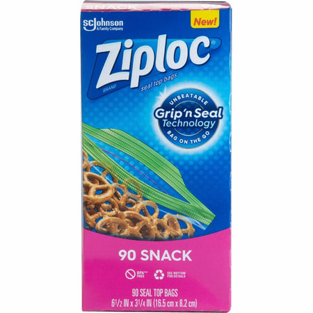Ziploc® Snack Size Storage Bags - 6.50’’ Length x 3.75’’ Width - Clear - Food Fruit Vegetables School Park Office