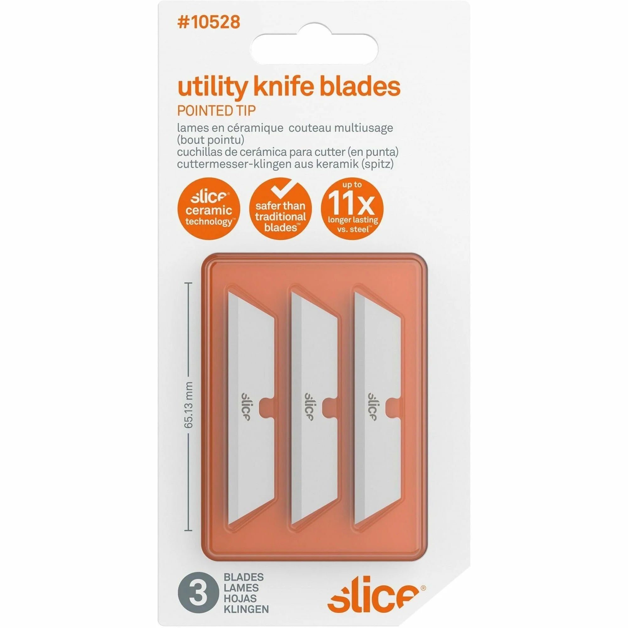Zirconium Oxide Ceramic Utility Blades - Pointed Tip Non-conductive - 3/Pack - Replacement